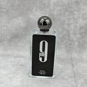 Afnan 9PM 3.4 FL Oz 100 ML Black Gray Clear Empty Collector Glass Bottle‎ Only